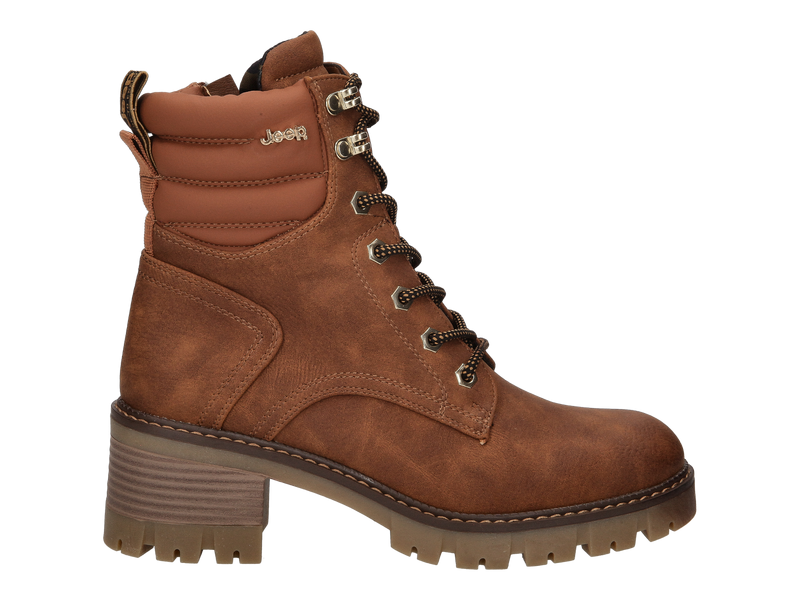 Jeep Boots Met Hak Cognac