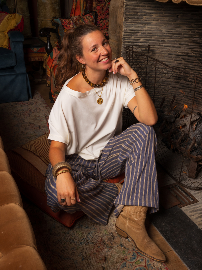 View product 'Black Rose Trousers Blue' Black Rose Trousers Blue